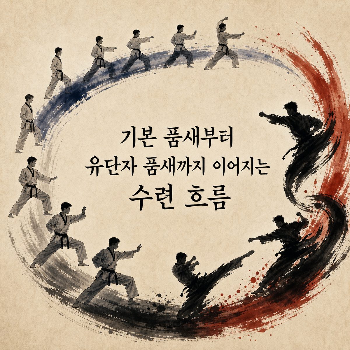 기본 품새부터 유단자 품새까지 이어지는 수련 흐름