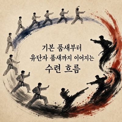 기본 품새부터 유단자 품새까지 이어지는 수련 흐름