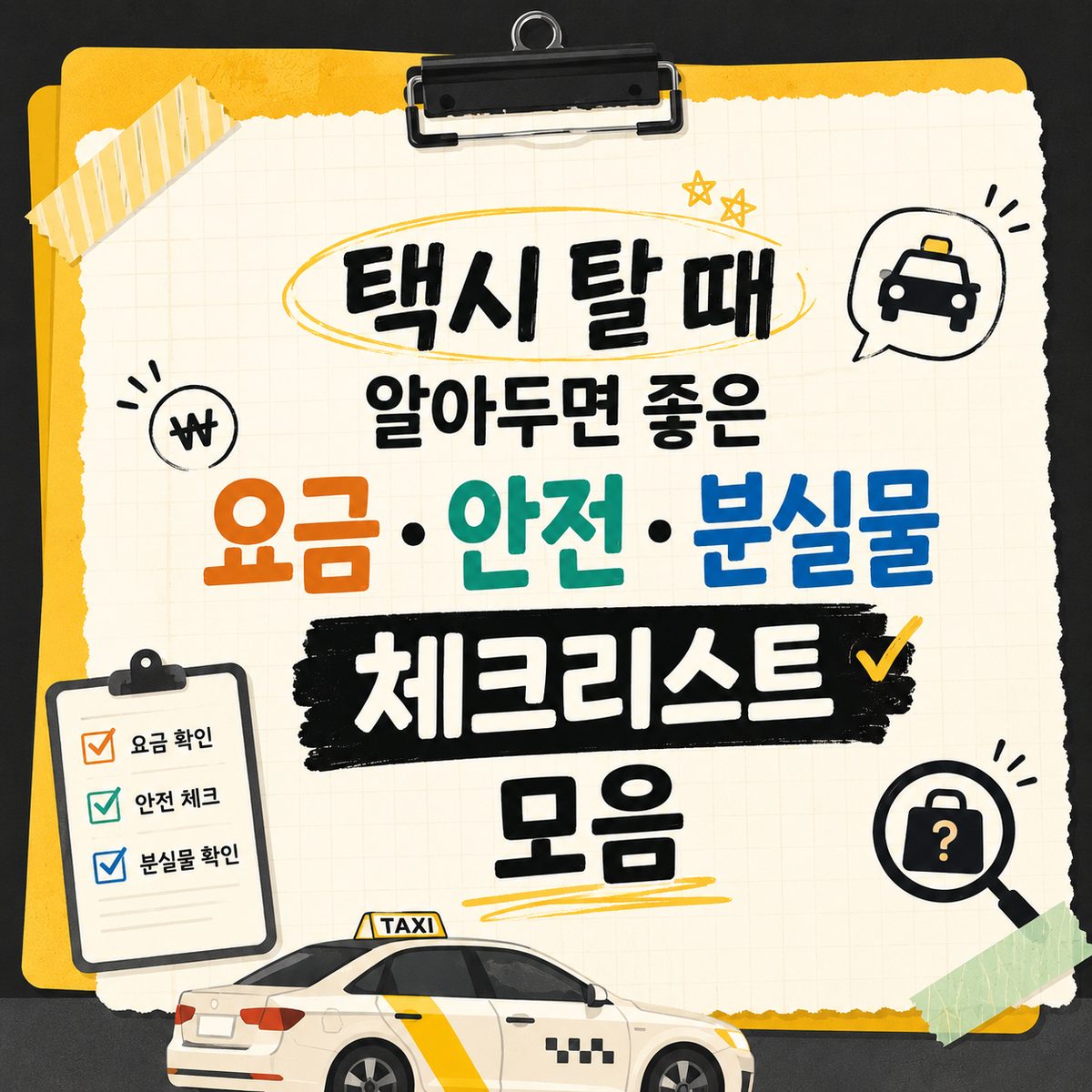 택시 탈 때 알아두면 좋은 요금·안전·분실물 체크리스트 모음