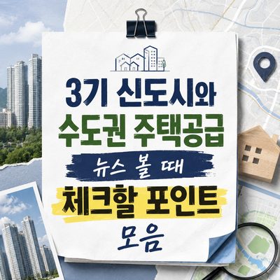 3기 신도시와 수도권 주택공급 뉴스 볼 때 체크할 포인트 모음