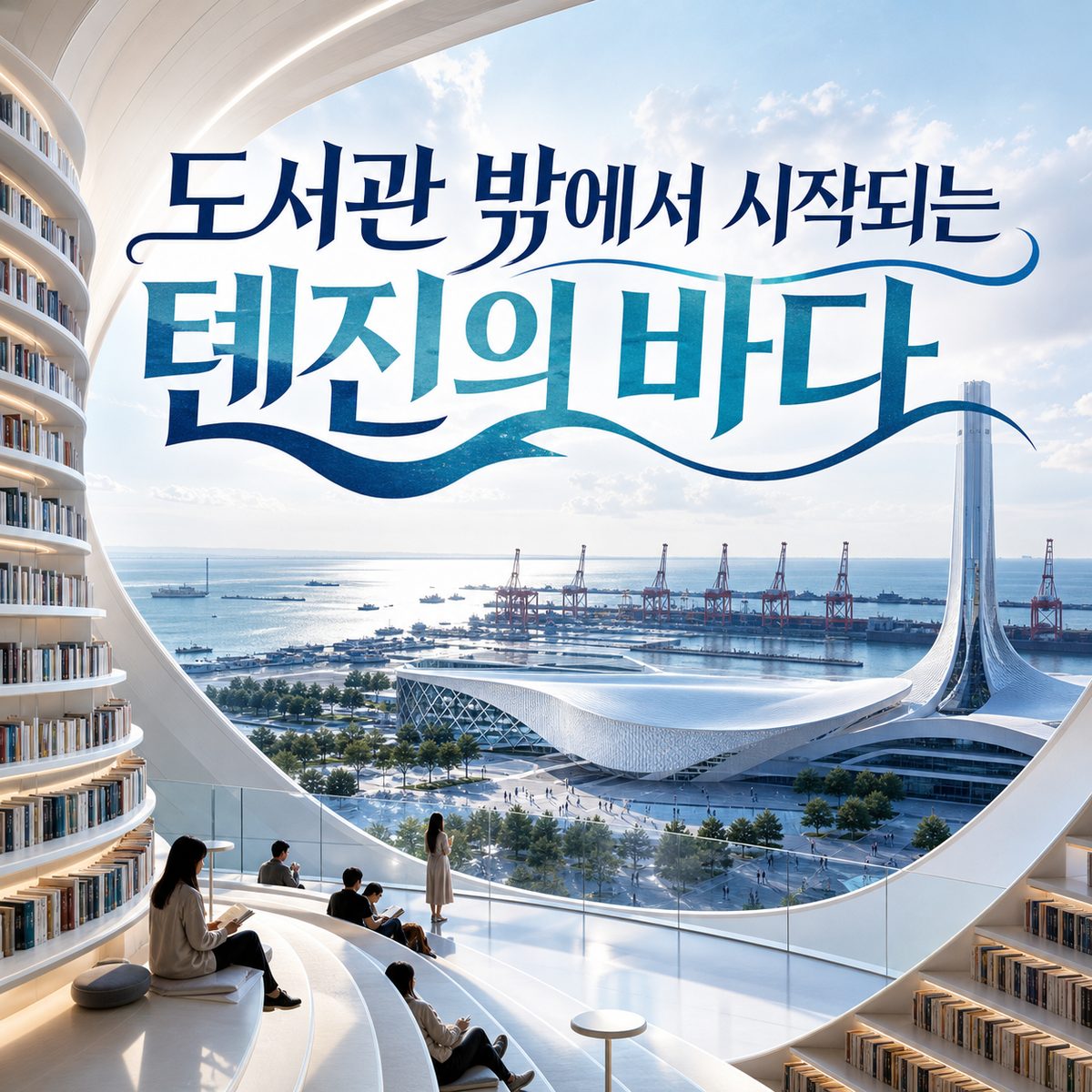 도서관 밖으로 나오면 톈진의 바다가 시작된다