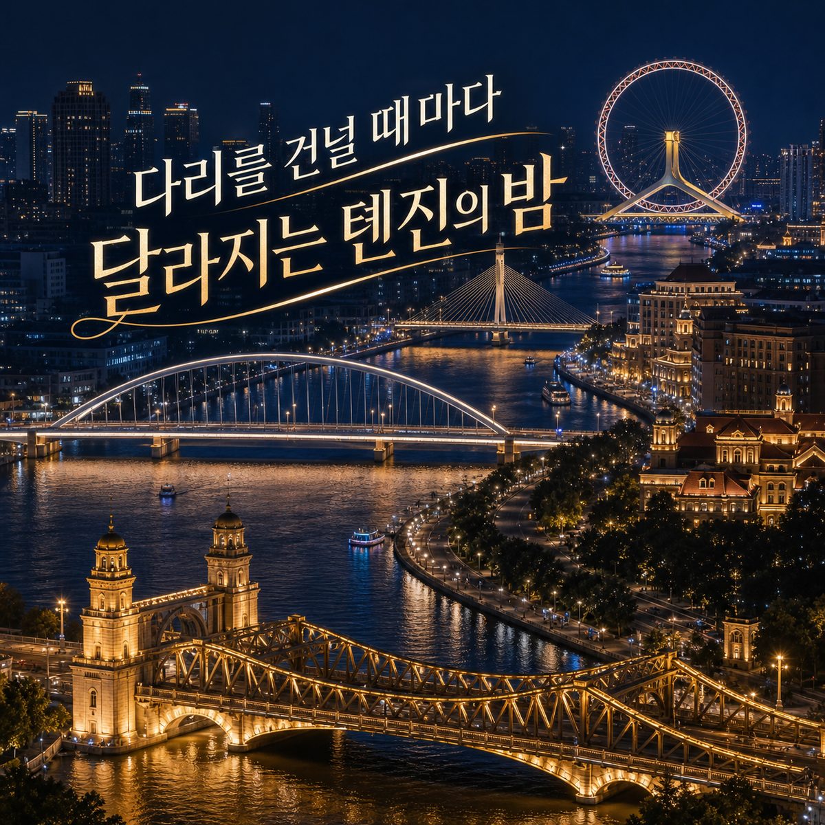 다리 하나를 건널 때마다 톈진의 밤이 달라진다