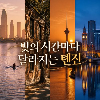 같은 톈진도 빛의 시간에 따라 완전히 다른 사진이 된다