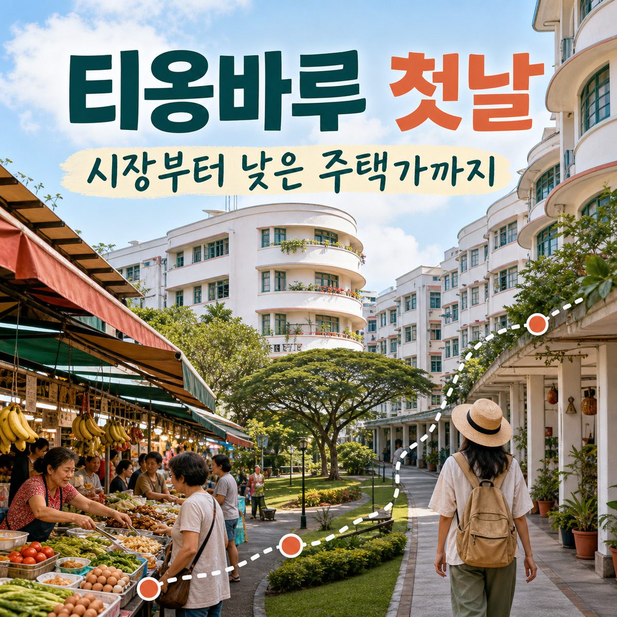 티옹바루 첫날, 시장에서 낮은 주택가까지 걷는 법