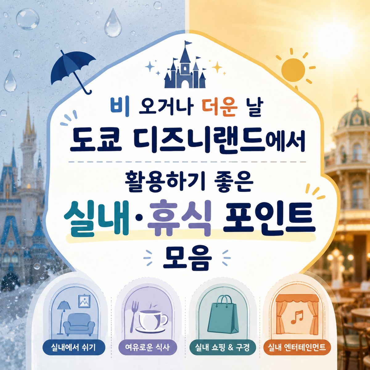 비 오거나 더운 날 도쿄 디즈니랜드에서 활용하기 좋은 실내·휴식 포인트 모음