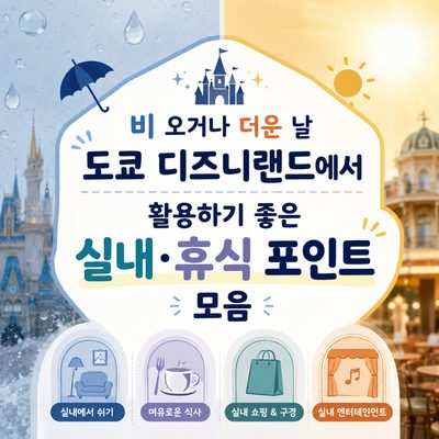 비 오거나 더운 날 도쿄 디즈니랜드에서 활용하기 좋은 실내·휴식 포인트 모음