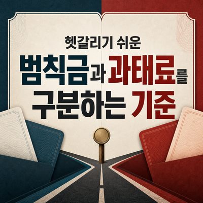 헷갈리기 쉬운 범칙금과 과태료를 구분하는 기준
