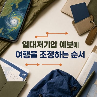 열대저기압 예보에 여행을 조정하는 순서