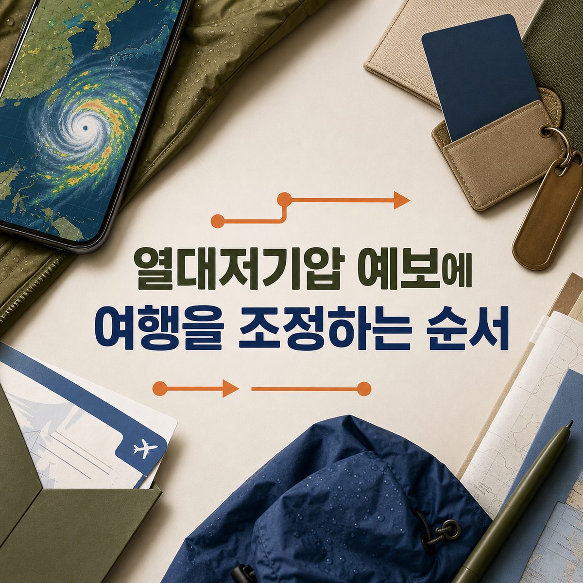 열대저기압 예보에 여행을 조정하는 순서