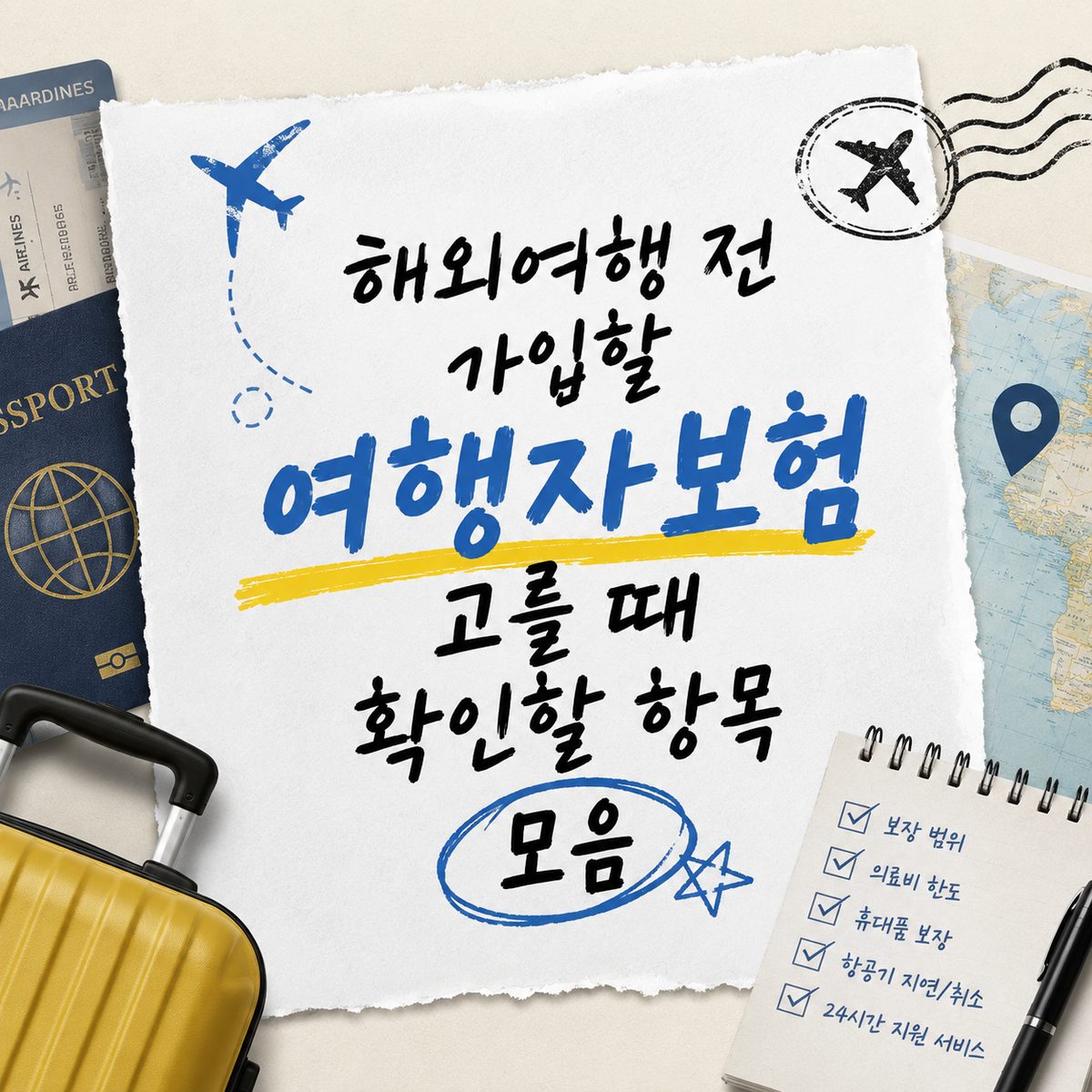 해외여행 전 가입할 여행자보험 고를 때 확인할 항목 모음
