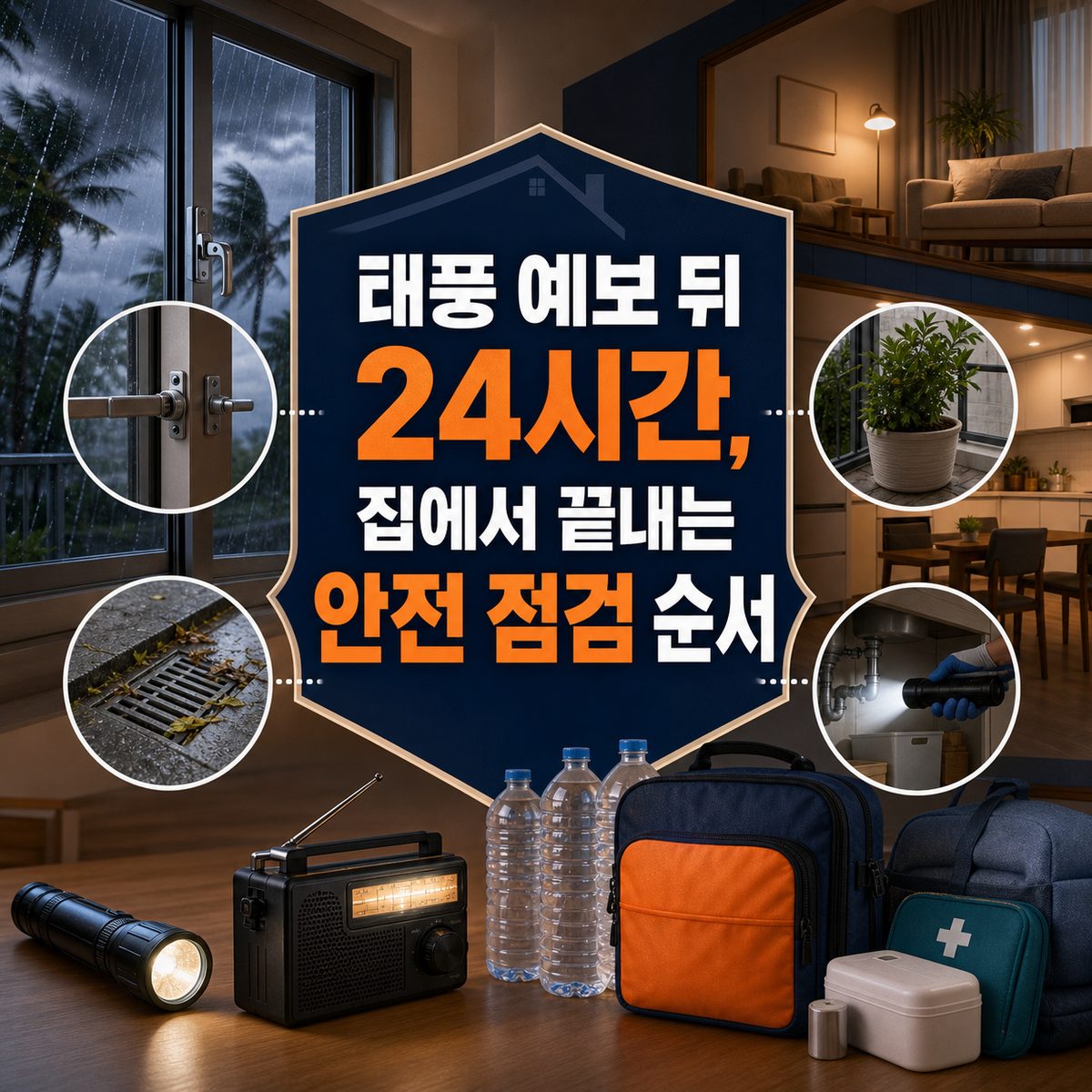 태풍 예보 뒤 24시간, 집에서 끝내는 안전 점검 순서
