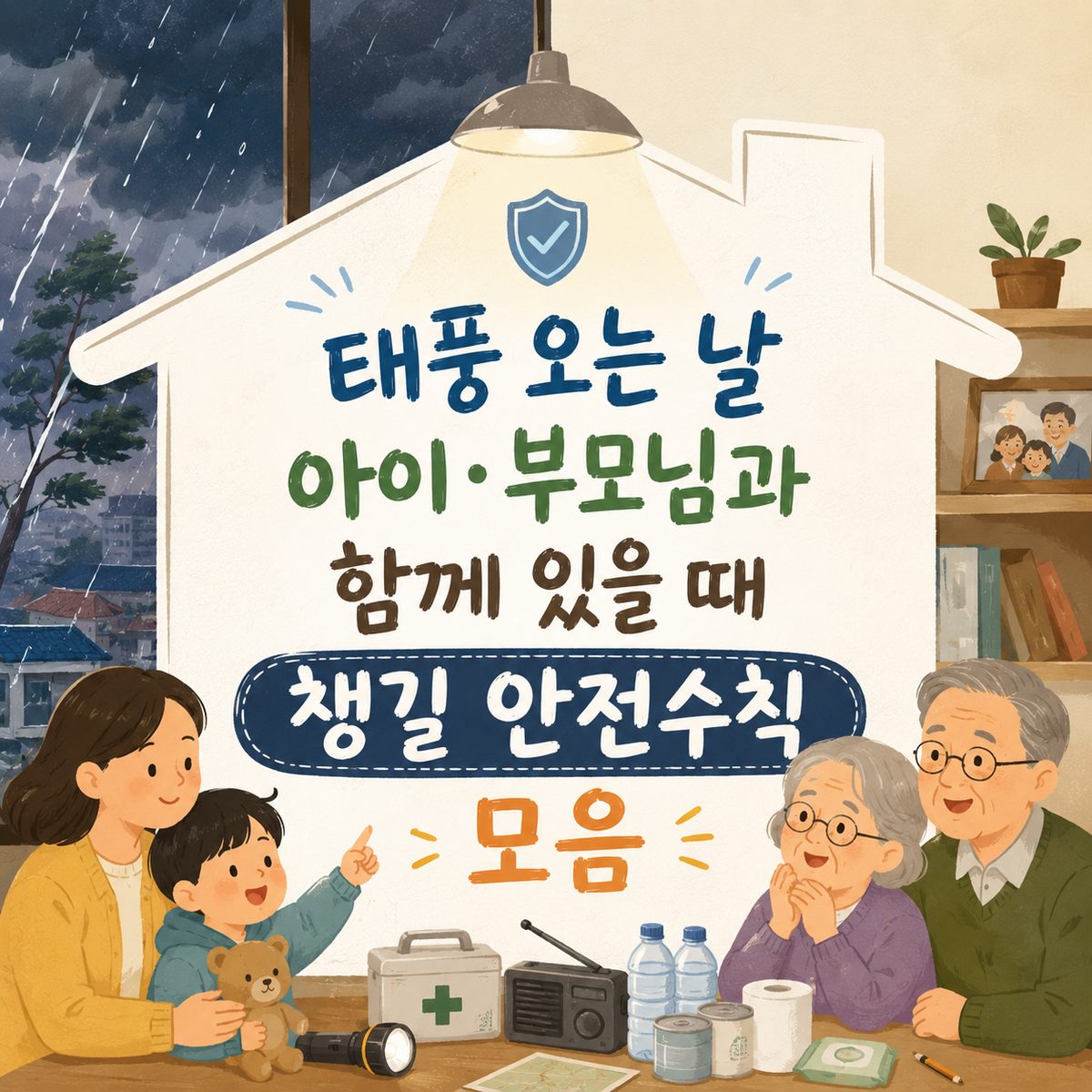 태풍 오는 날 아이·부모님과 함께 있을 때 챙길 안전수칙 모음