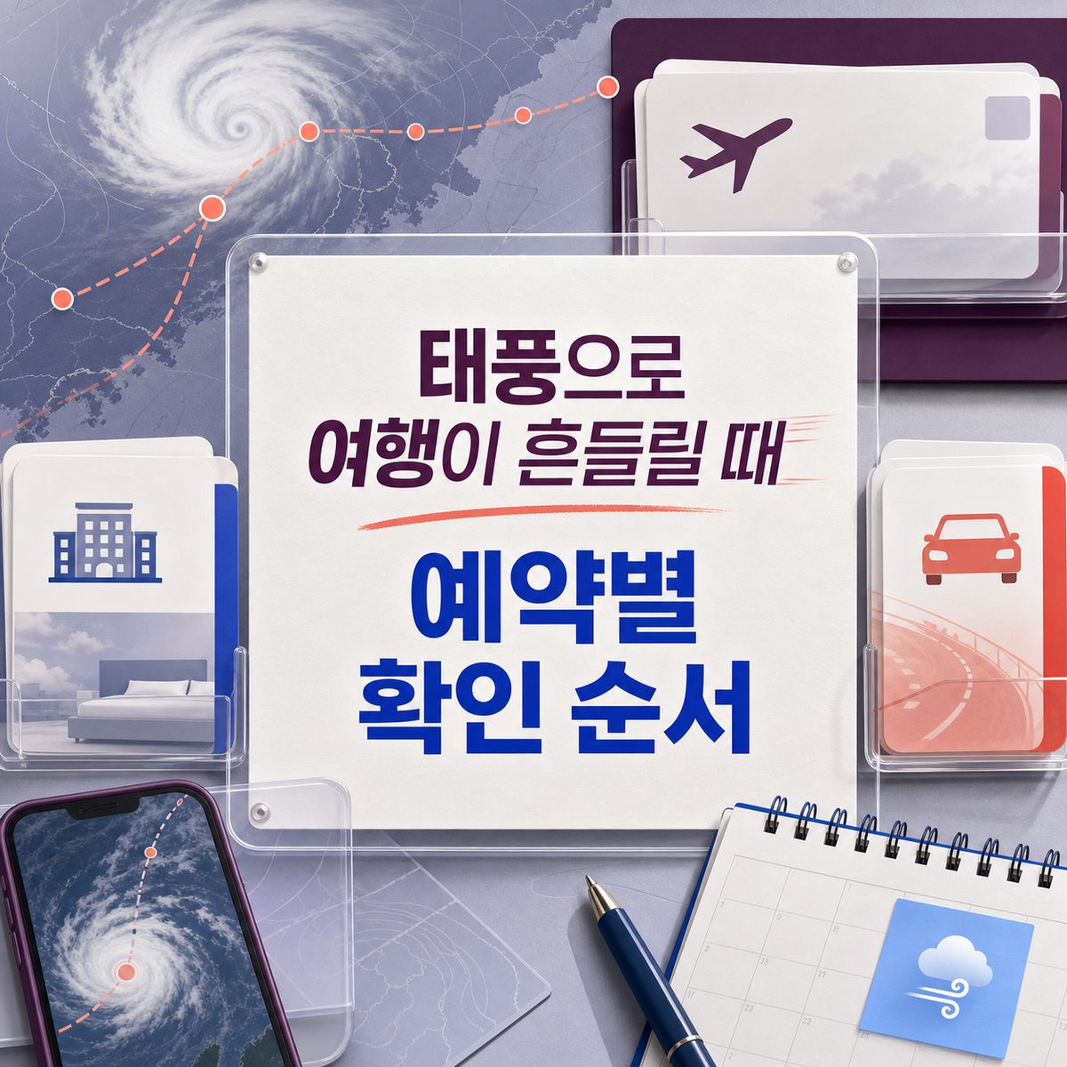 태풍으로 여행이 흔들릴 때 예약별 확인 순서