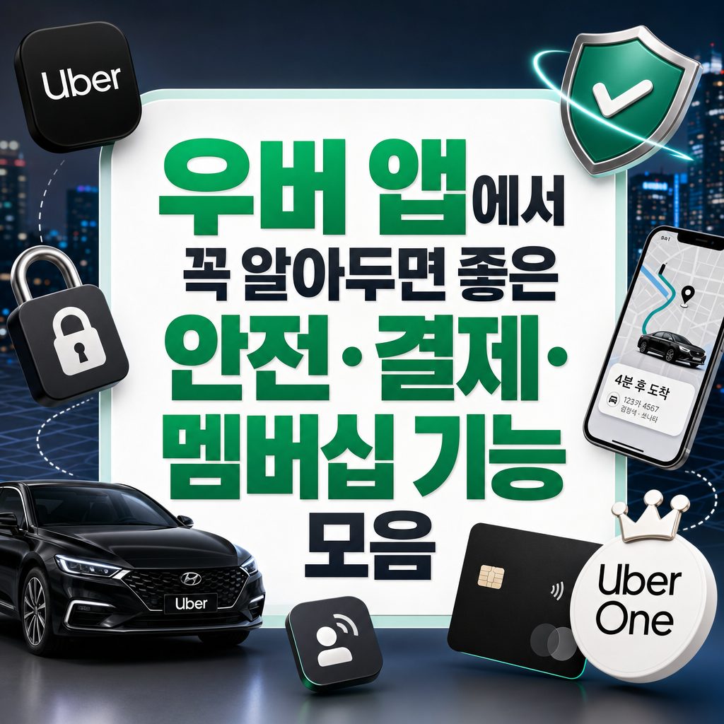 우버 앱에서 꼭 알아두면 좋은 안전·결제·멤버십 기능 모음