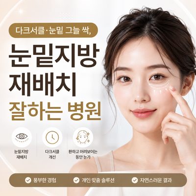 다크서클·눈밑 그늘 싹, 눈밑지방재배치 잘하는 병원