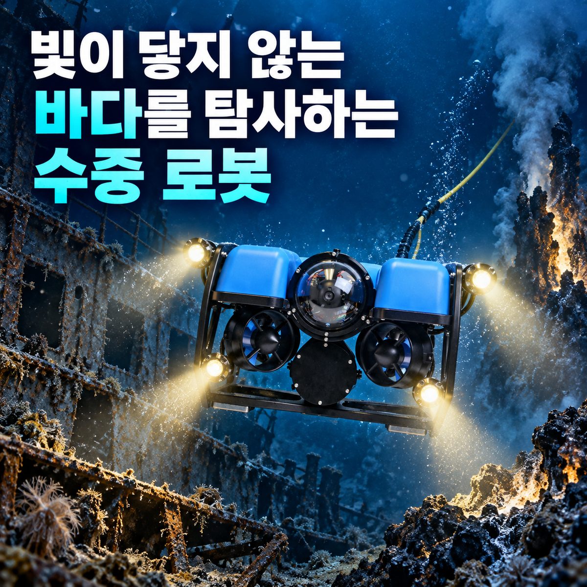 빛이 닿지 않는 바다를 탐사하는 수중 로봇