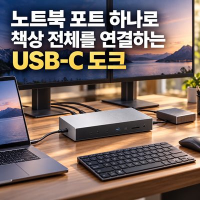 노트북 포트 하나로 책상 전체를 연결하는 USB-C 도크