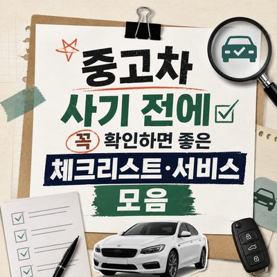 중고차 사기 전에 꼭 확인하면 좋은 체크리스트·서비스 모음