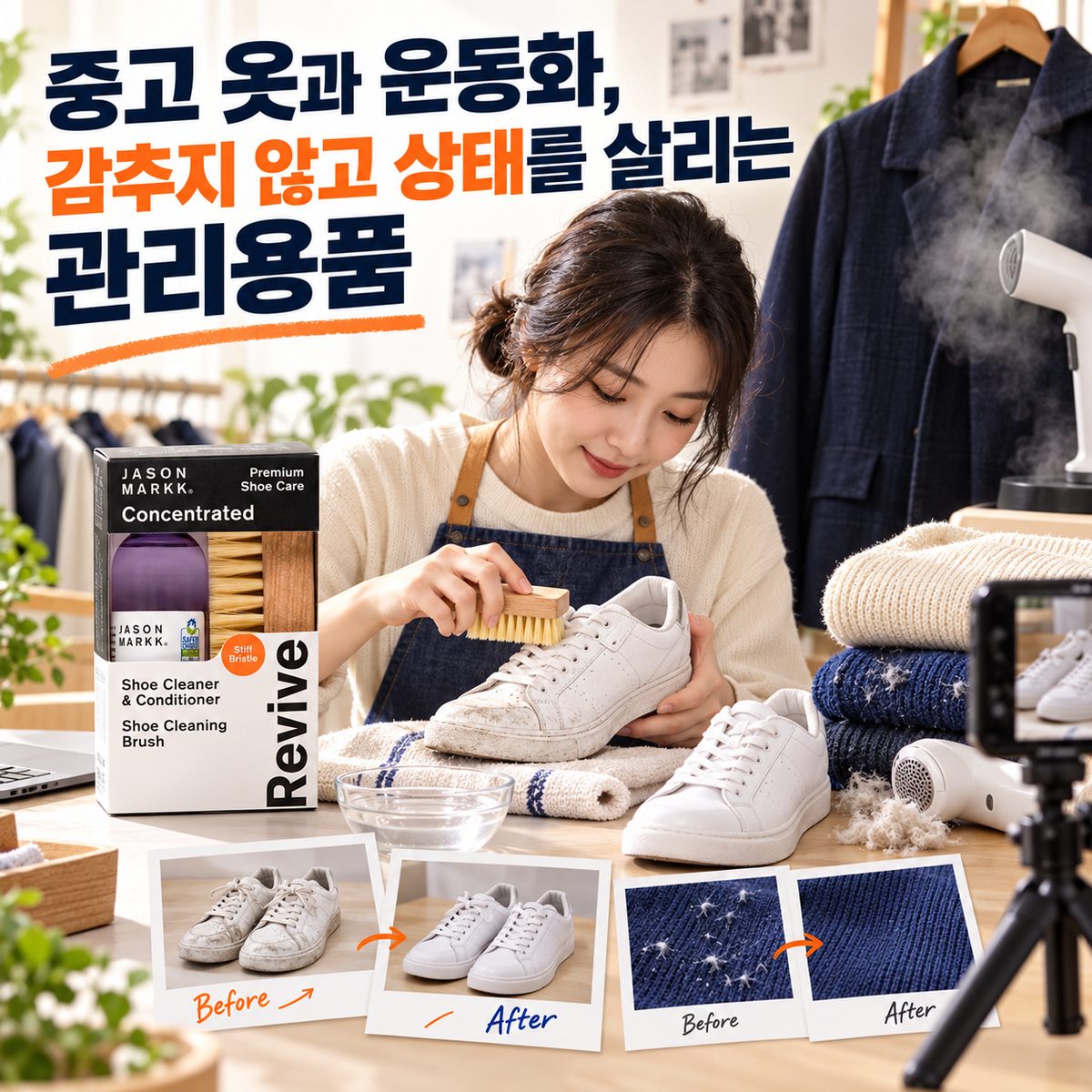 중고 옷과 운동화, 감추지 않고 상태를 살리는 관리용품