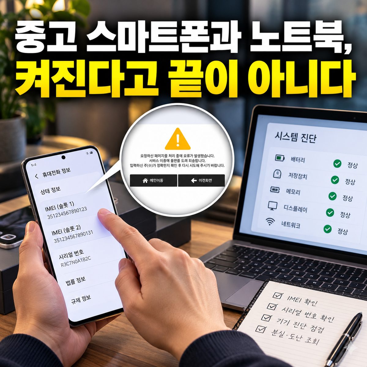 중고 스마트폰과 노트북, 켜진다고 끝이 아니다