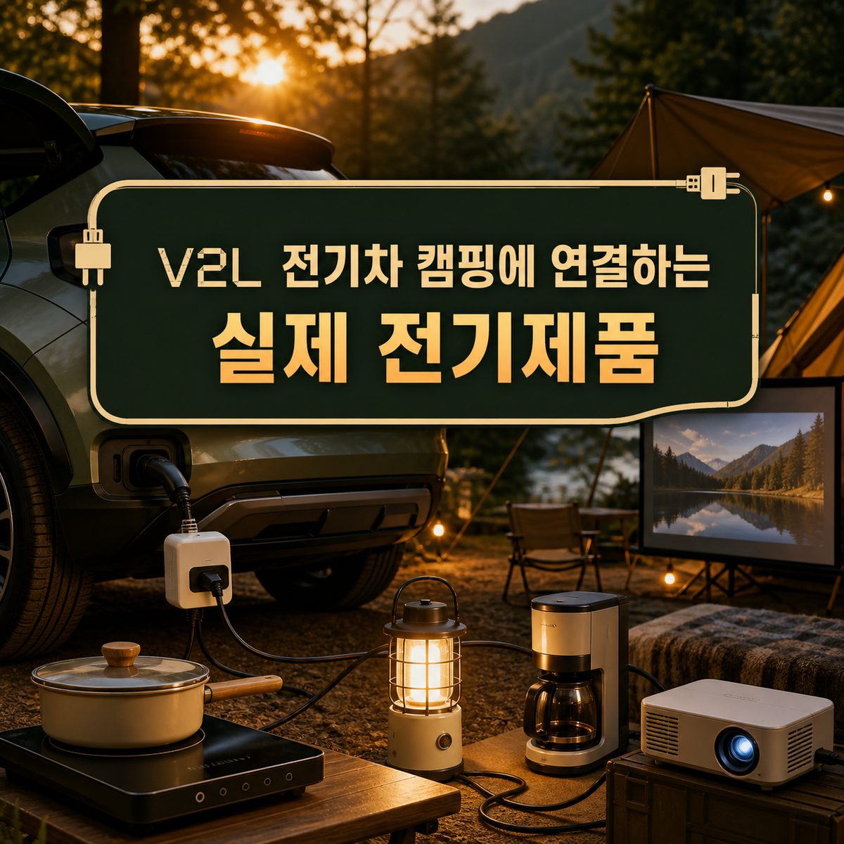 V2L 전기차 캠핑에 연결하는 실제 전기제품