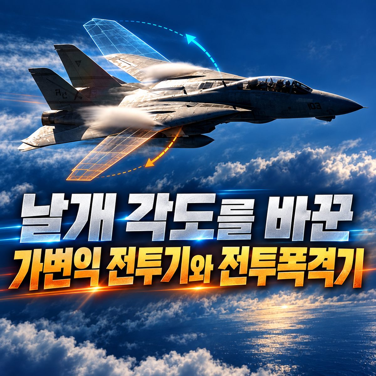 날개 각도를 바꾼 가변익 전투기와 전투폭격기