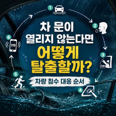 차 문이 열리지 않는다면 어떻게 탈출할까? 차량 침수 대응 순서