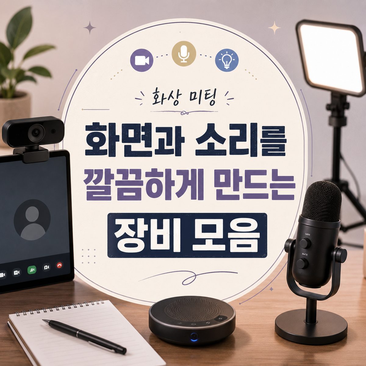 화상 미팅 화면과 소리를 깔끔하게 만드는 장비 모음