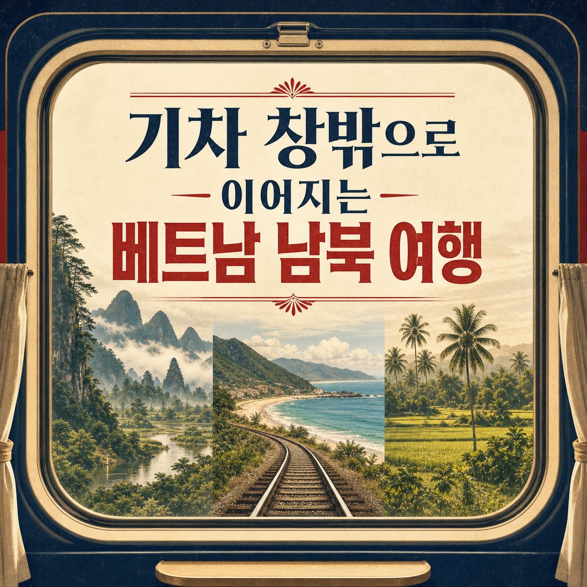기차 창밖으로 이어지는 베트남 남북 여행