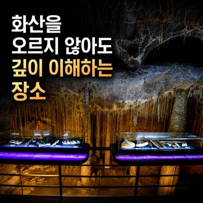 화산을 오르지 않아도 깊이 이해하는 장소