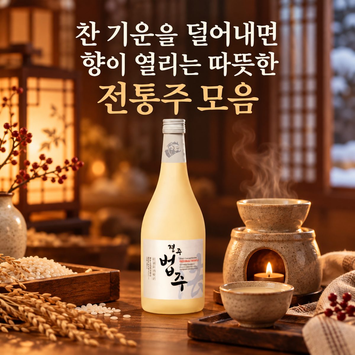 찬 기운을 덜어내면 향이 열리는 따뜻한 전통주 모음