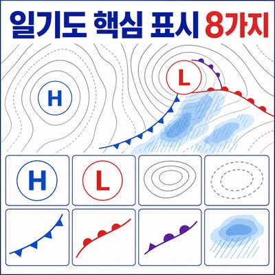 일기도에서 고기압·전선을 읽는 핵심 표시 8가지