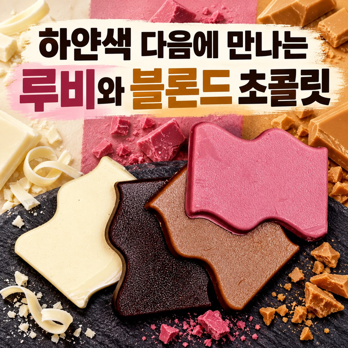 하얀색 다음에 만나는 루비와 블론드 초콜릿