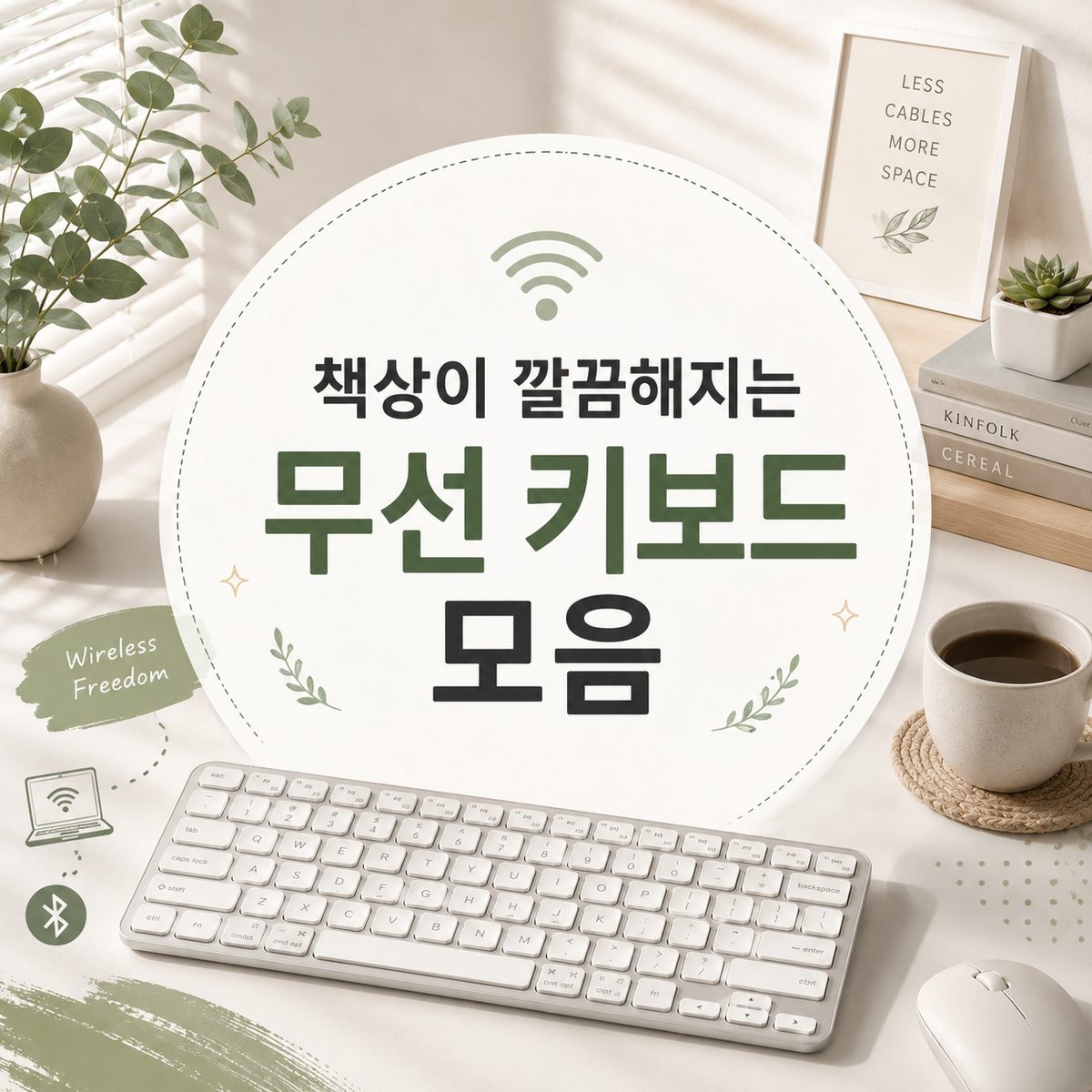책상이 깔끔해지는 무선 키보드 모음