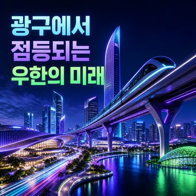 우한의 미래는 광구에서 밤마다 점등된다
