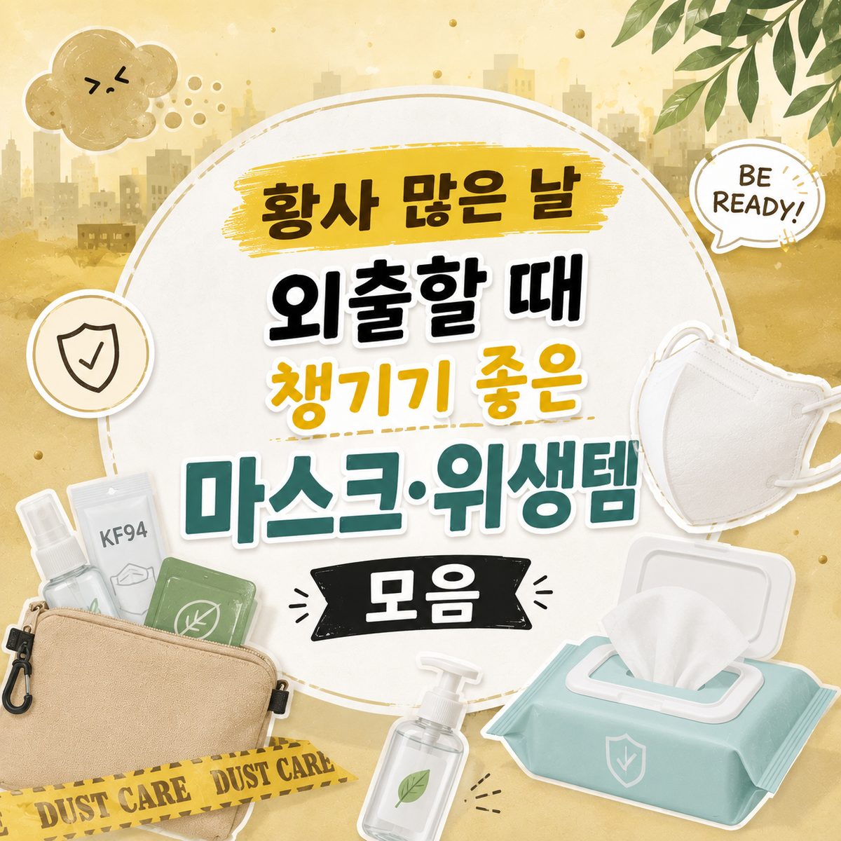 황사 많은 날 외출할 때 챙기기 좋은 마스크·위생템 모음