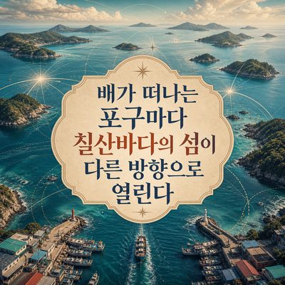港が発つたびにチルサン海の島が異なる方向に開かれる