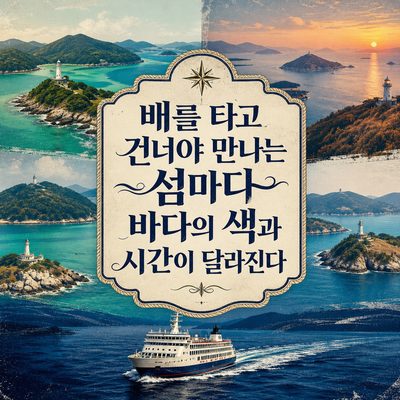 船に乗って渡れば出会う島ごとに海の色と時間が変わる