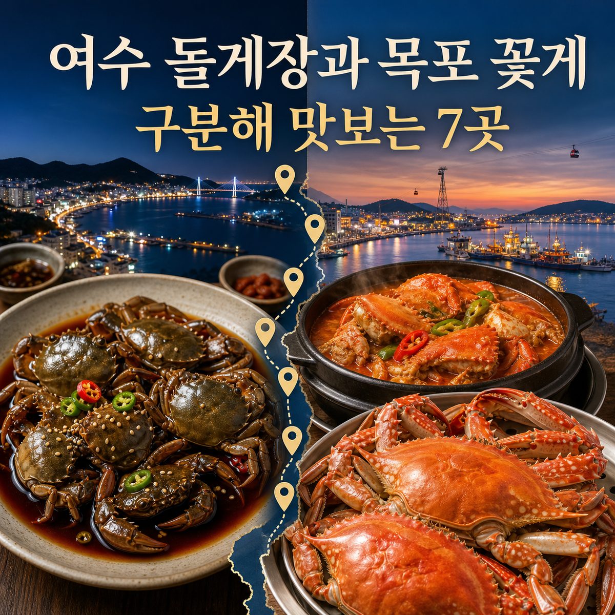 여수 돌게장과 목포 꽃게 음식을 구분해 맛보는 7곳