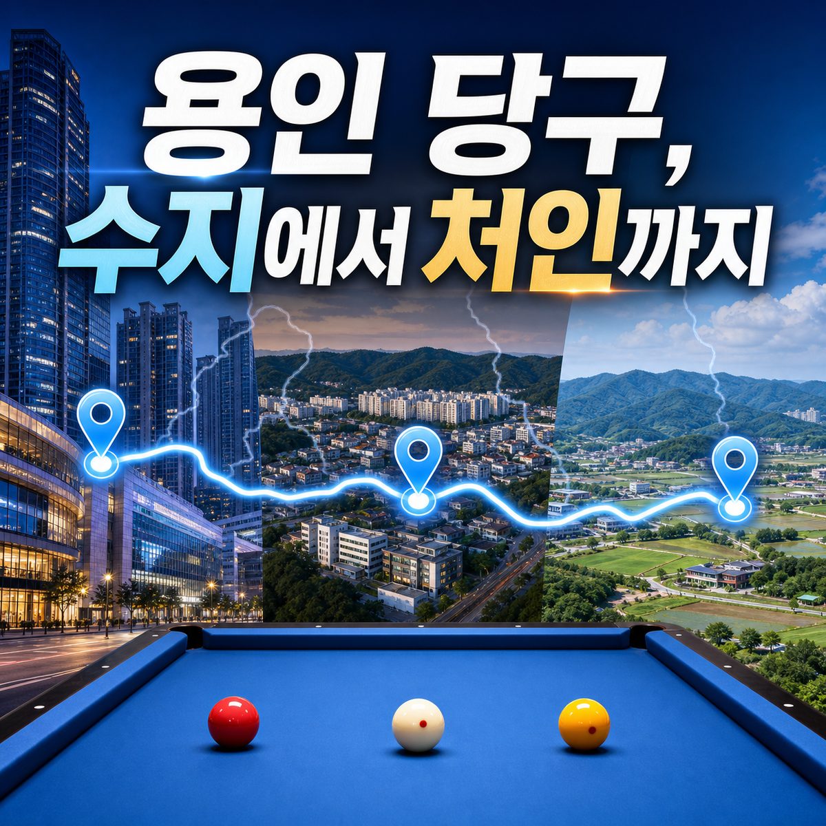 수지에서 처인까지, 용인 당구 생활권 지도