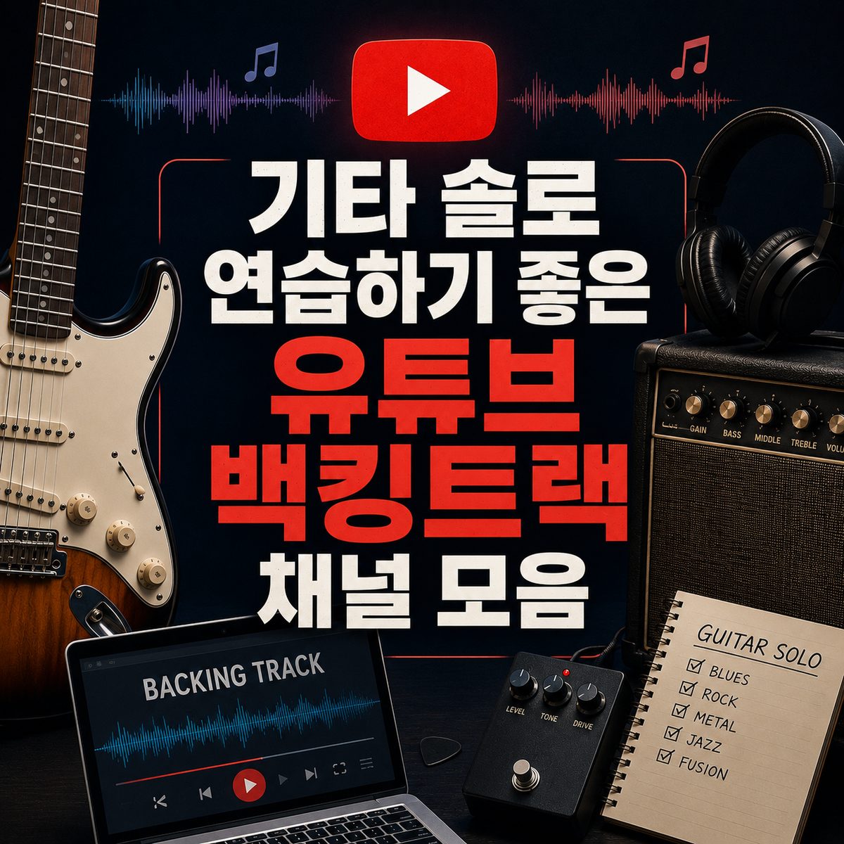 기타 솔로 연습하기 좋은 유튜브 백킹트랙 채널 모음
