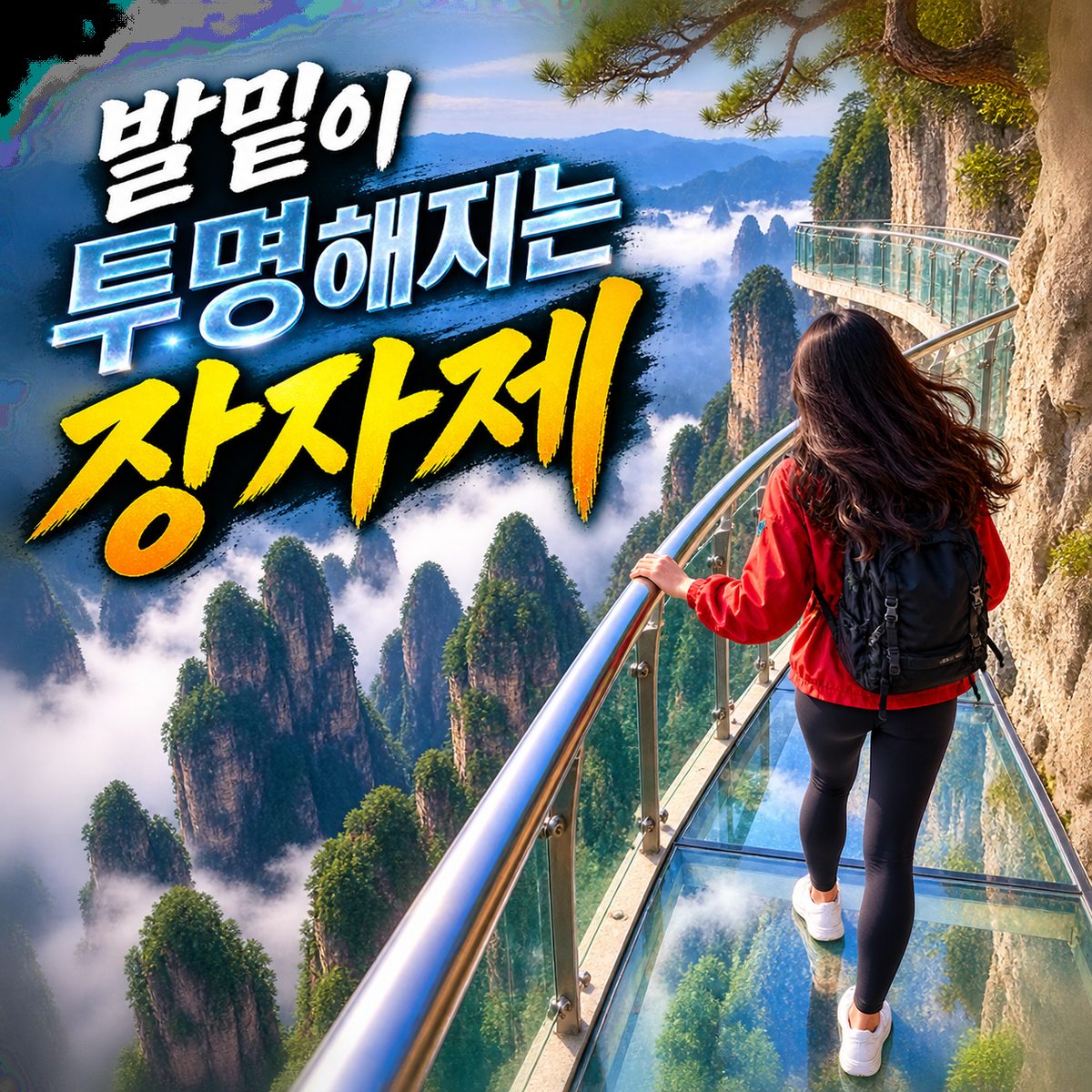 발밑이 투명해지는 장자제의 고공 체험