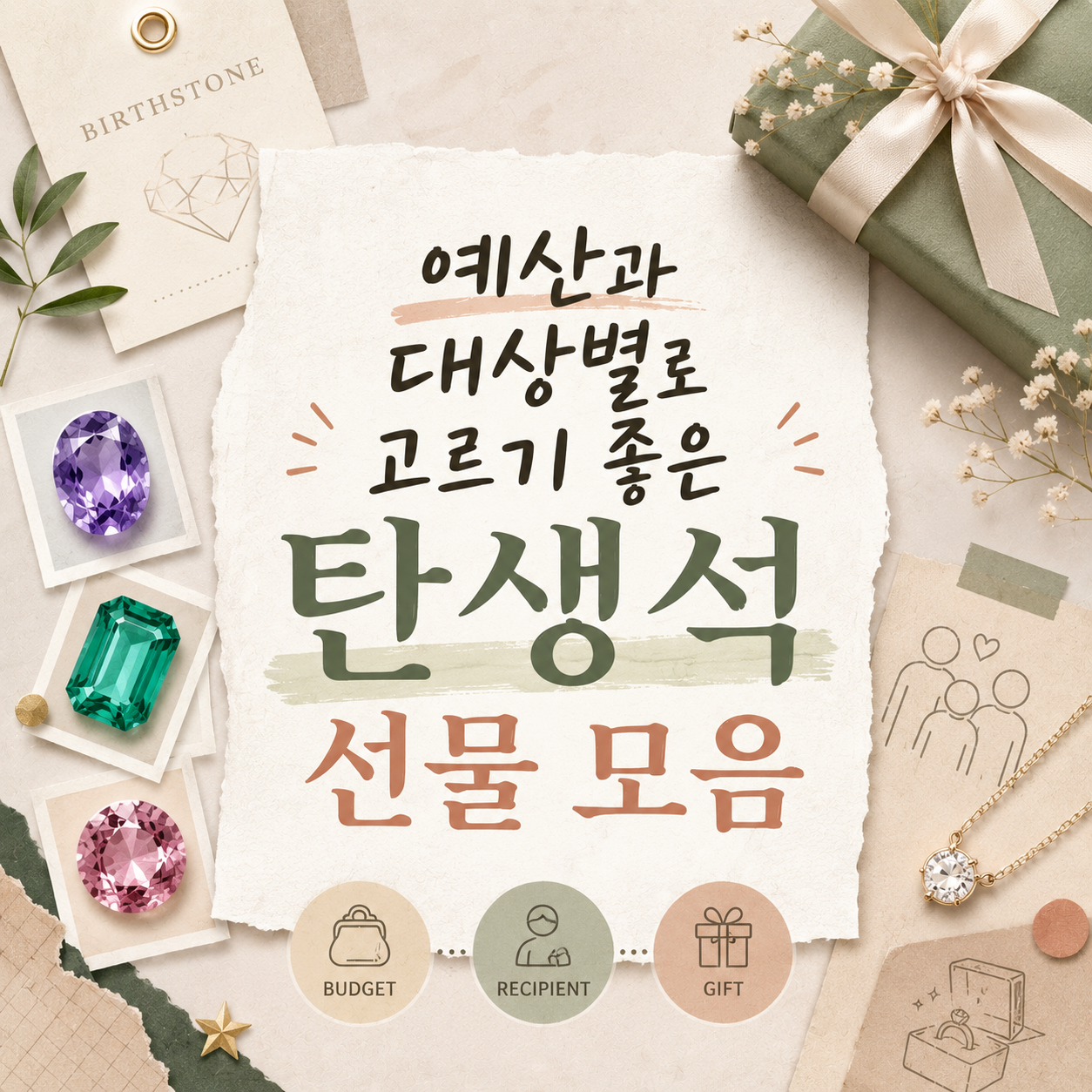 예산과 선물 대상에 따라 고르는 탄생석 선물 가이드