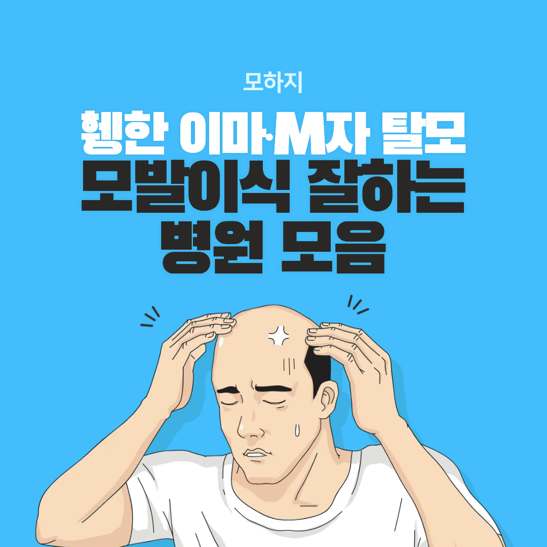 휑한 이마·M자 탈모, 모발이식 잘하는 병원 모음