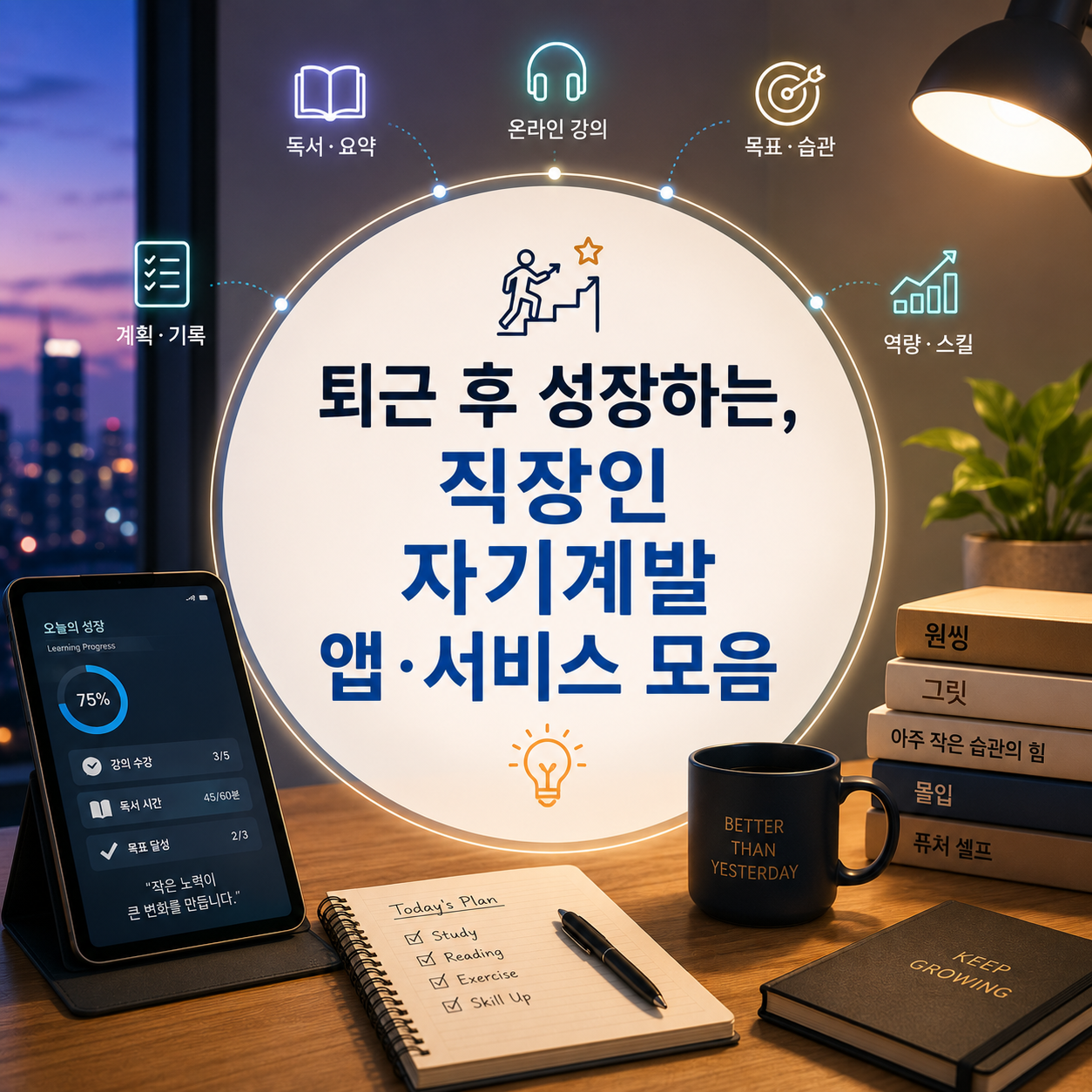 퇴근 후 성장하는, 직장인 자기계발 앱·서비스 모음