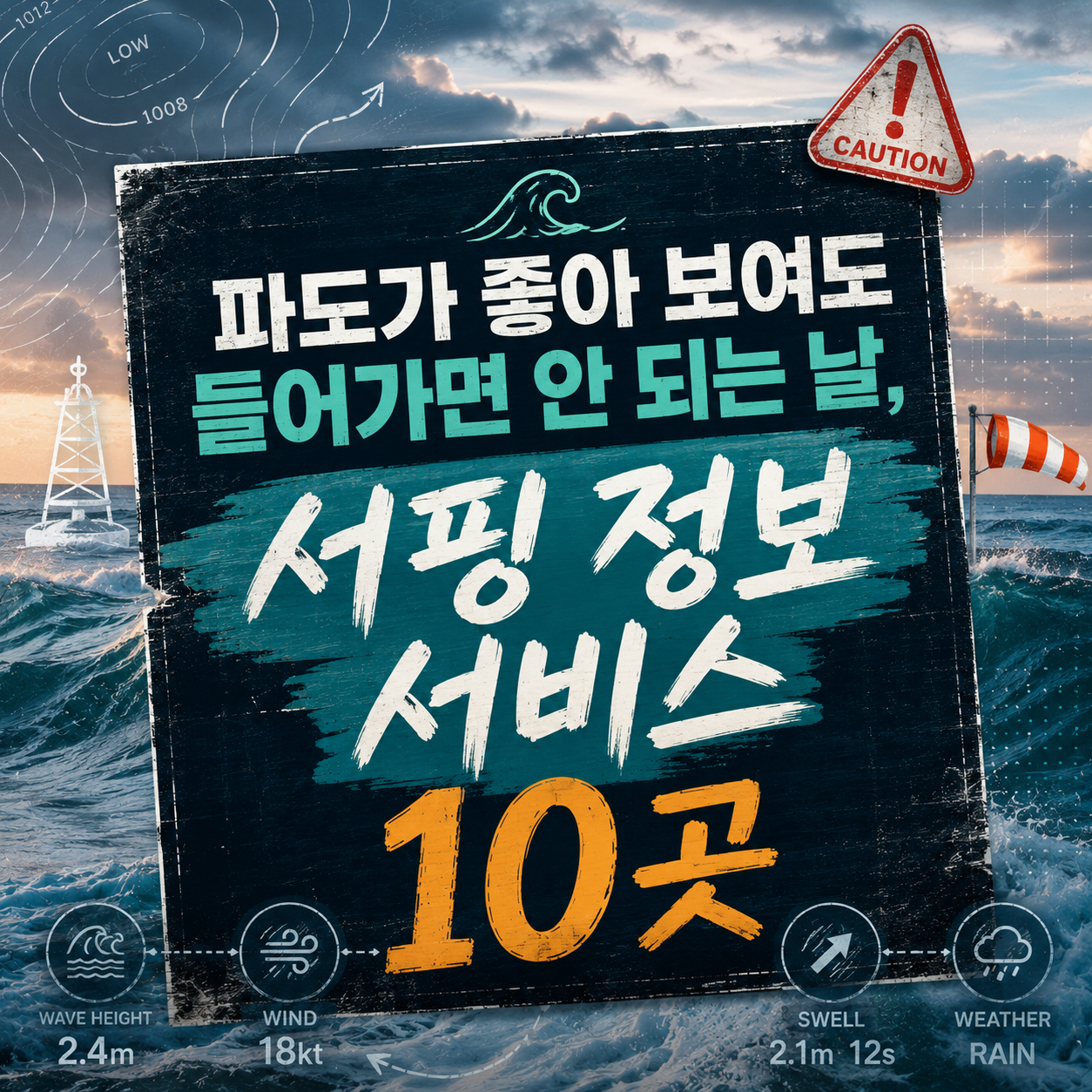서핑 전에 앱 하나로 끝내지 마세요 — 파도 정보 서비스 10곳 교차 확인법