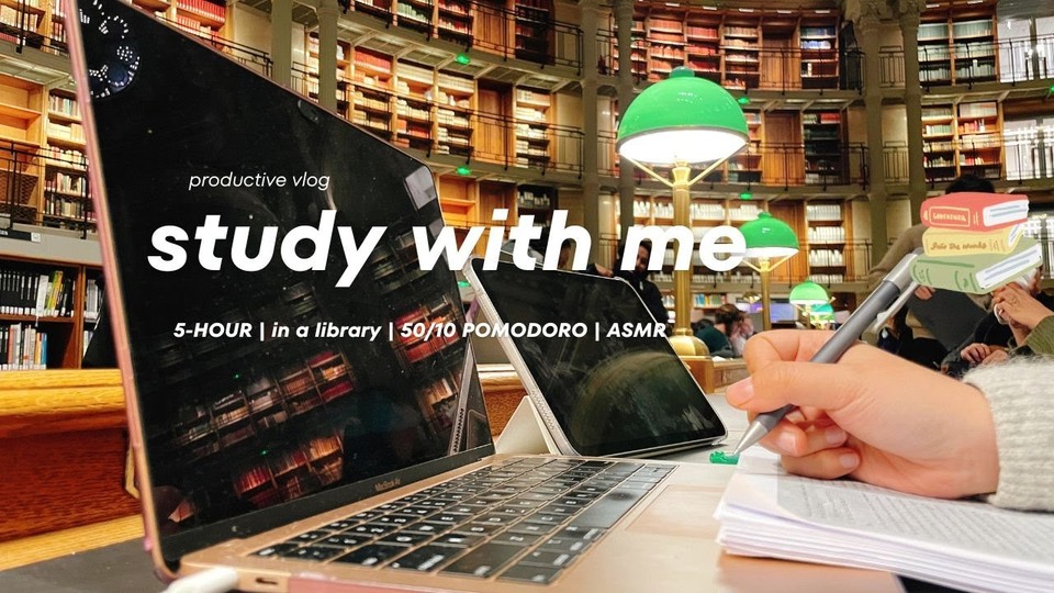 Five Hours of Real-Time Studying in the Library — Moon Diaries