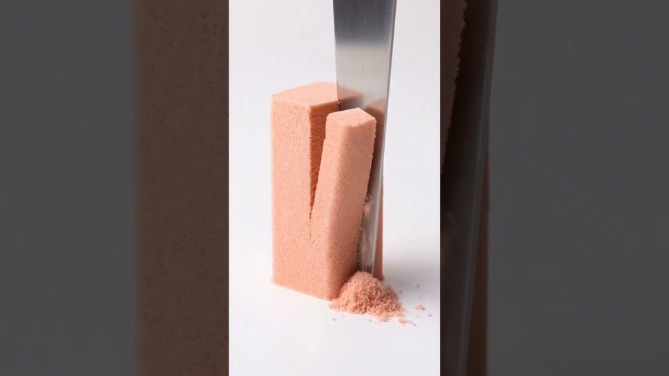 オレンジ色のキネティックサンドブロックカット — Impossible Cuts