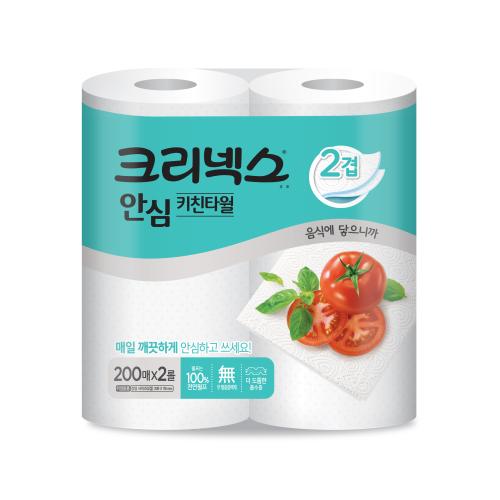 크리넥스 안심 키친타월 200매×2롤