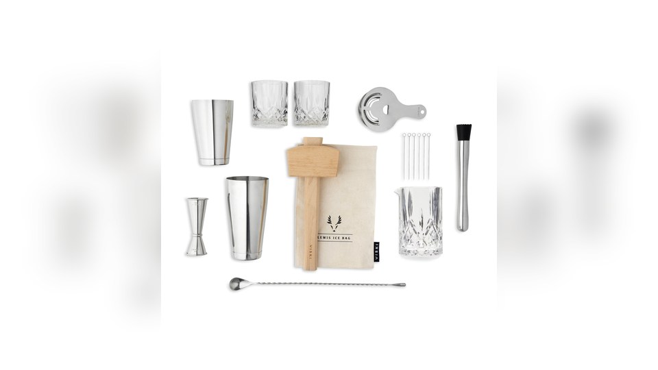 Viski 17-Piece Stainless Steel Barware Set